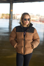 Insydde brown cropped down jacket