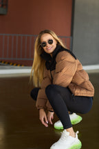 Insydde brown cropped down jacket